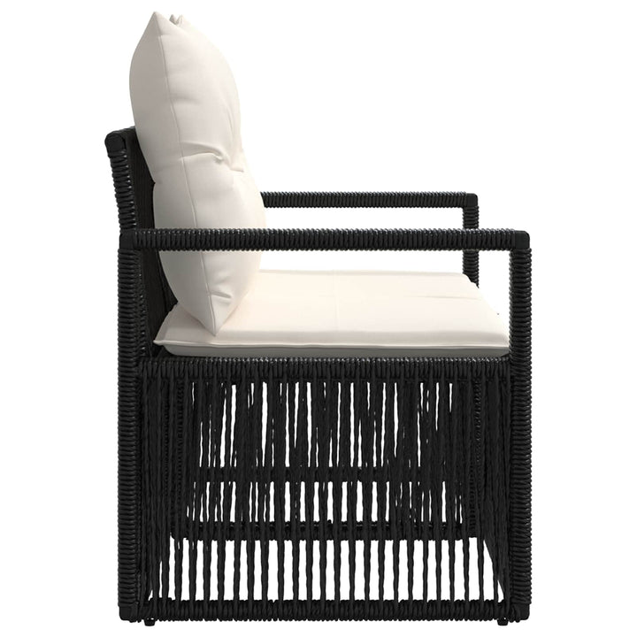 Havemøbelsofa 2-Antal sæder Sort polyrattan
