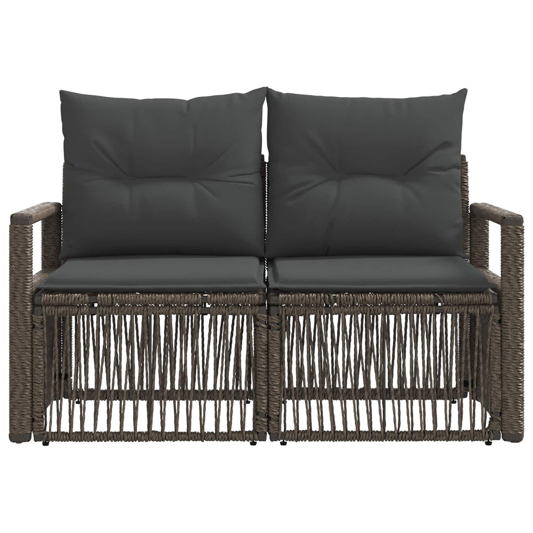 Havemøbelsofa 2-Antal sæder Grå polyrattan