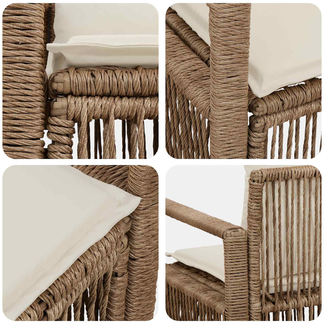 Havemøbelsofa 2-Antal sæder Beige polyrattan