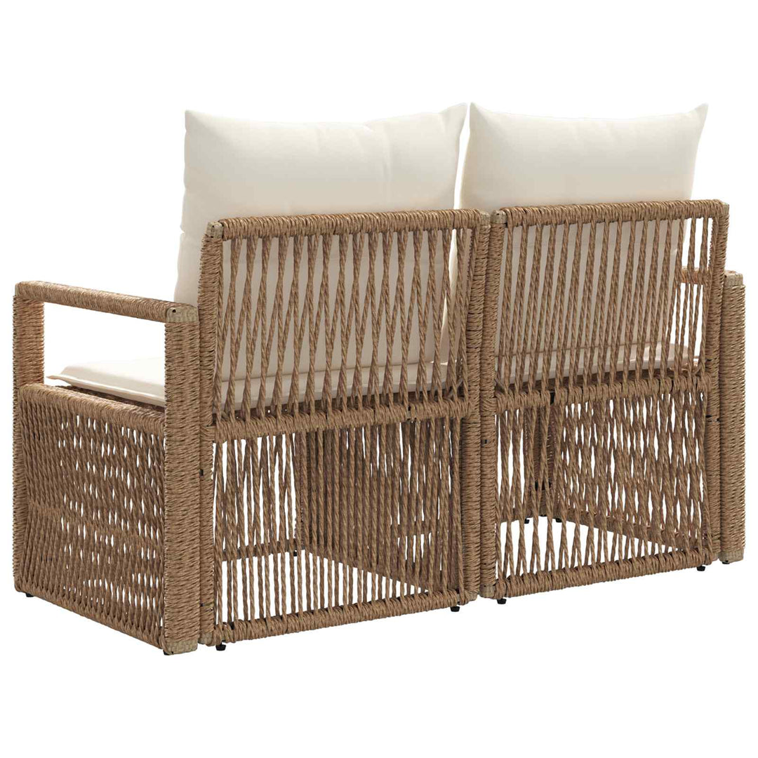 Havemøbelsofa 2-Antal sæder Beige polyrattan