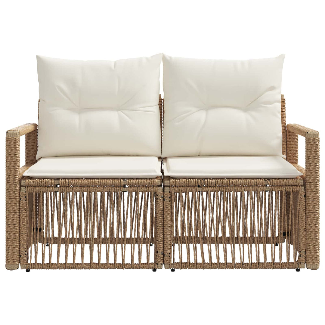 Havemøbelsofa 2-Antal sæder Beige polyrattan