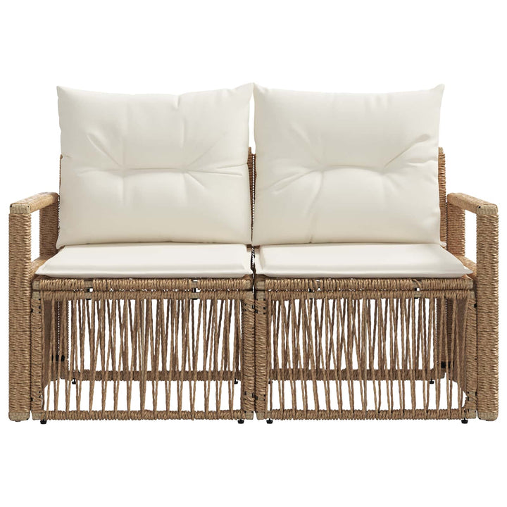 Havemøbelsofa 2-Antal sæder Beige polyrattan