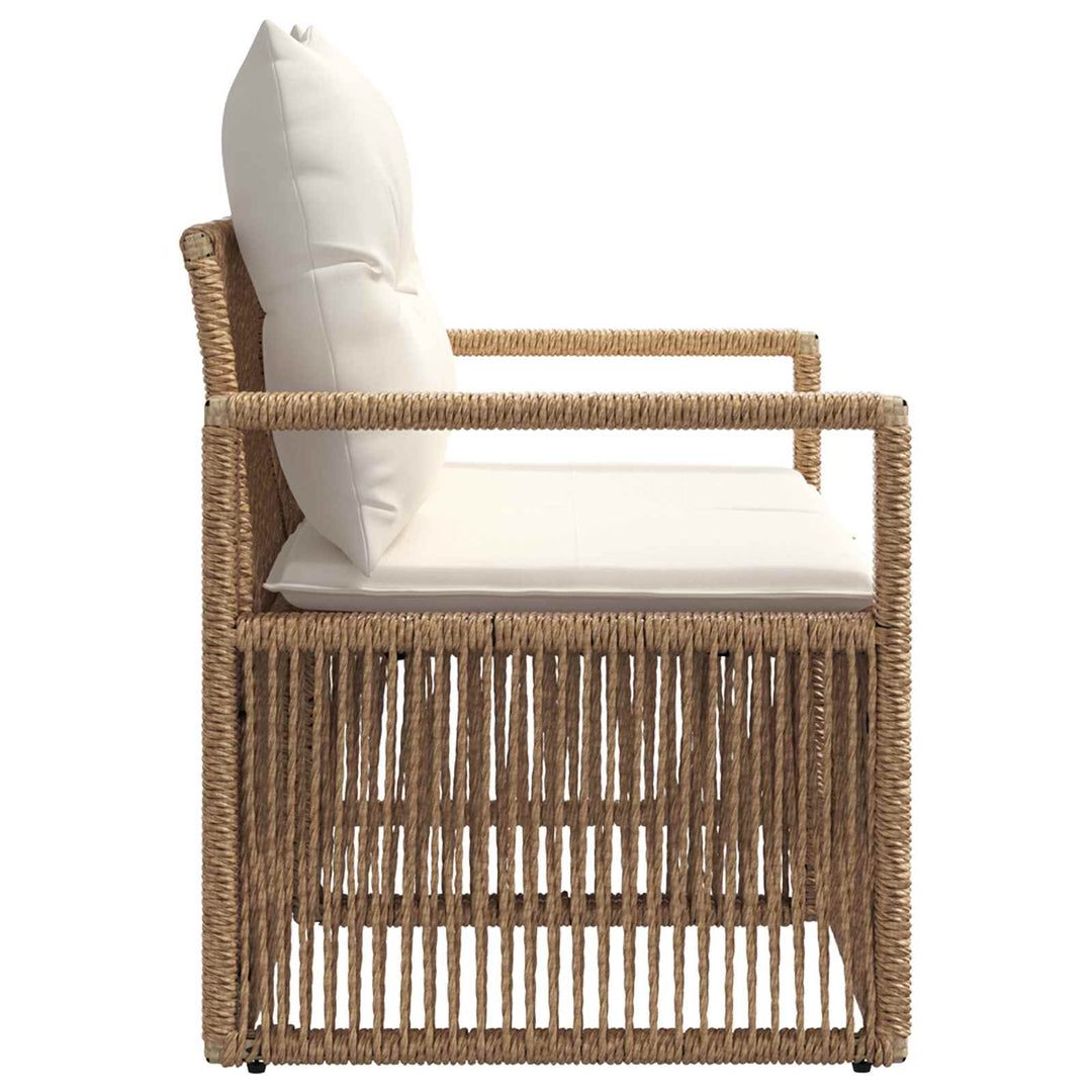 Havemøbelsofa 2-Antal sæder Beige polyrattan