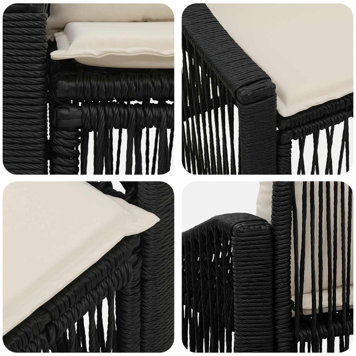 Havemøbelsofa 2-Antal sæder Sort polyrattan