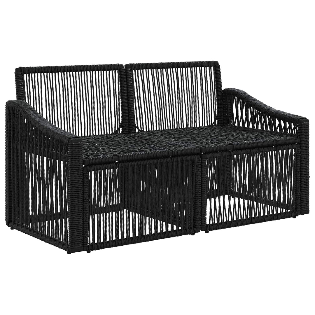 Havemøbelsofa 2-Antal sæder Sort polyrattan