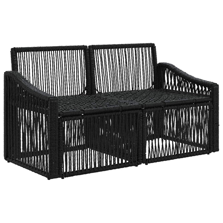 Havemøbelsofa 2-Antal sæder Sort polyrattan