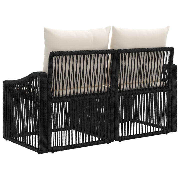 Havemøbelsofa 2-Antal sæder Sort polyrattan