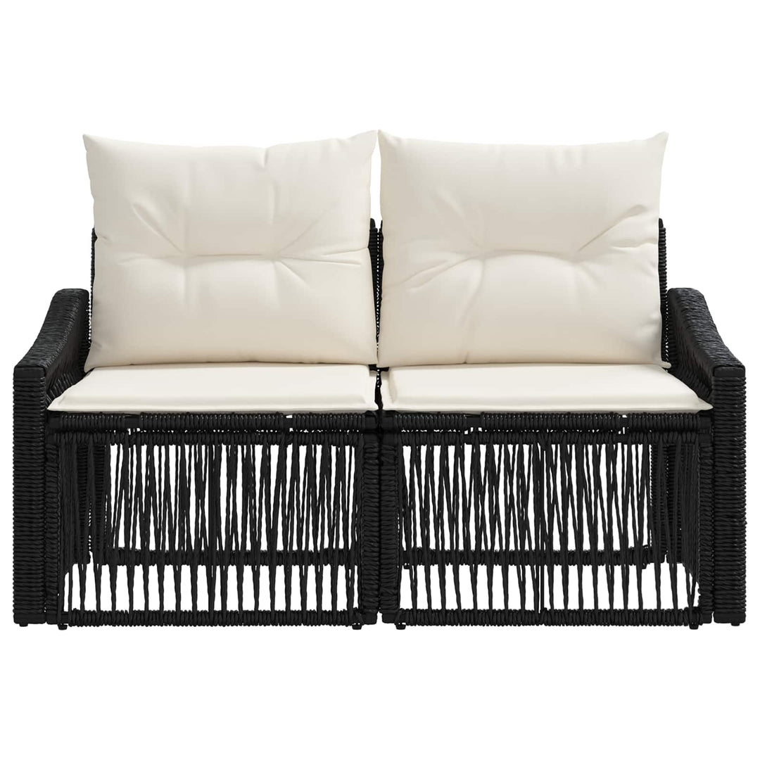 Havemøbelsofa 2-Antal sæder Sort polyrattan