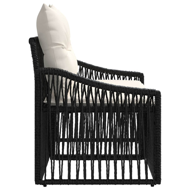 Havemøbelsofa 2-Antal sæder Sort polyrattan
