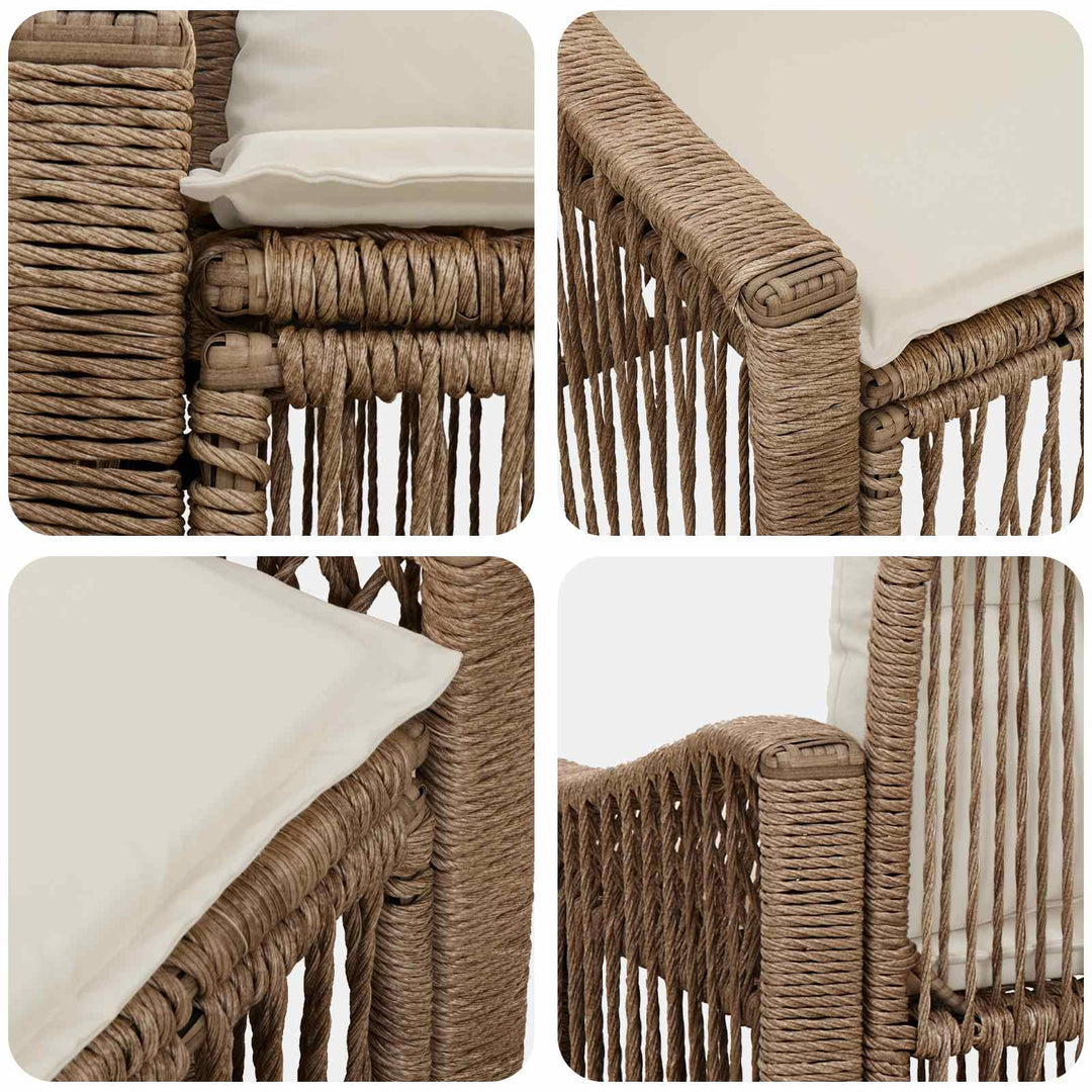 Havemøbelsofa 2-Antal sæder Beige polyrattan
