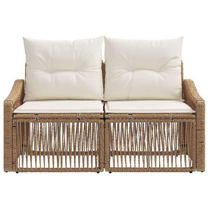 Havemøbelsofa 2-Antal sæder Beige polyrattan