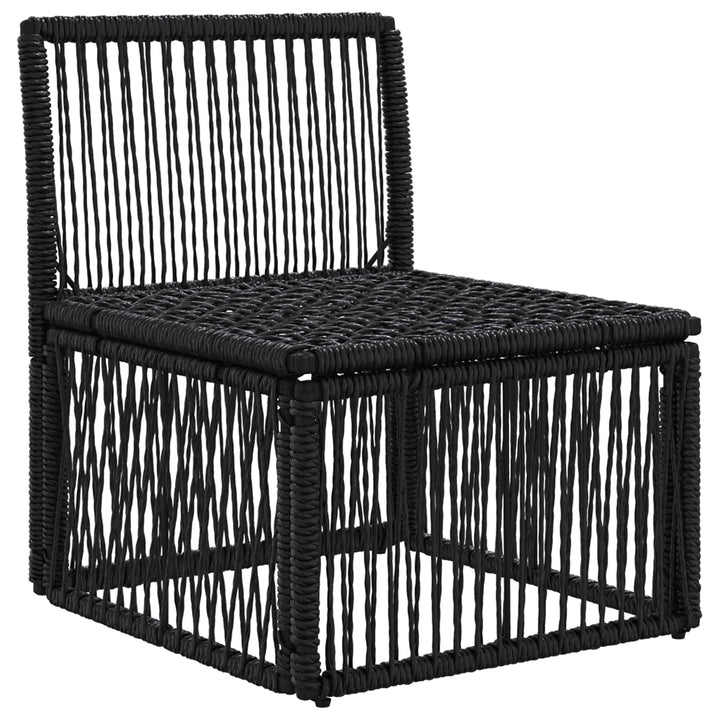 Armløs sofa enhed Sort polyrattan