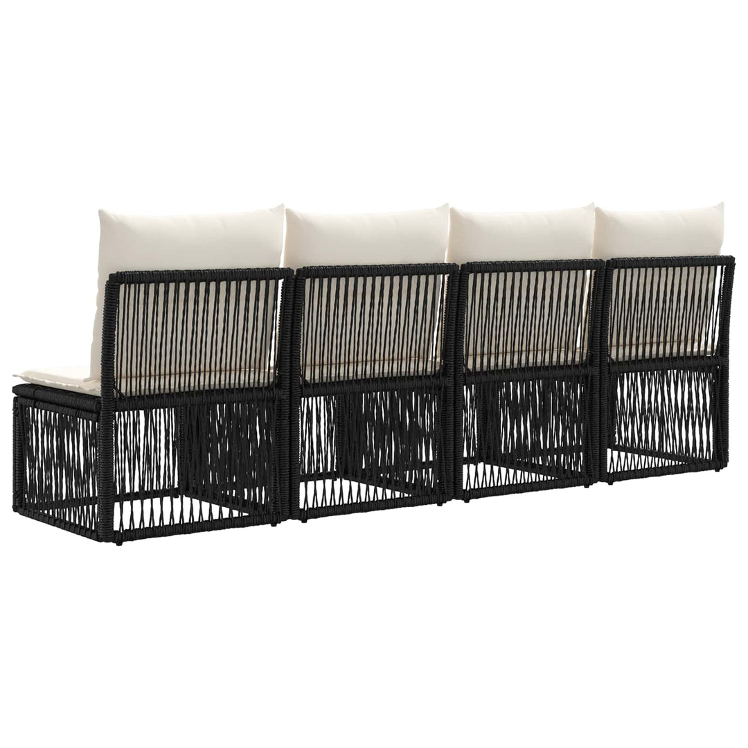 4-sæders sofa 4 pcs 4-Antal sæder Sort polyrattan