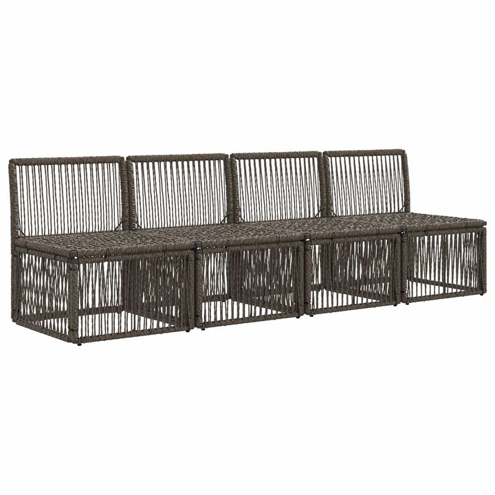 4-sæders sofa 4 pcs 4-Antal sæder Grå polyrattan