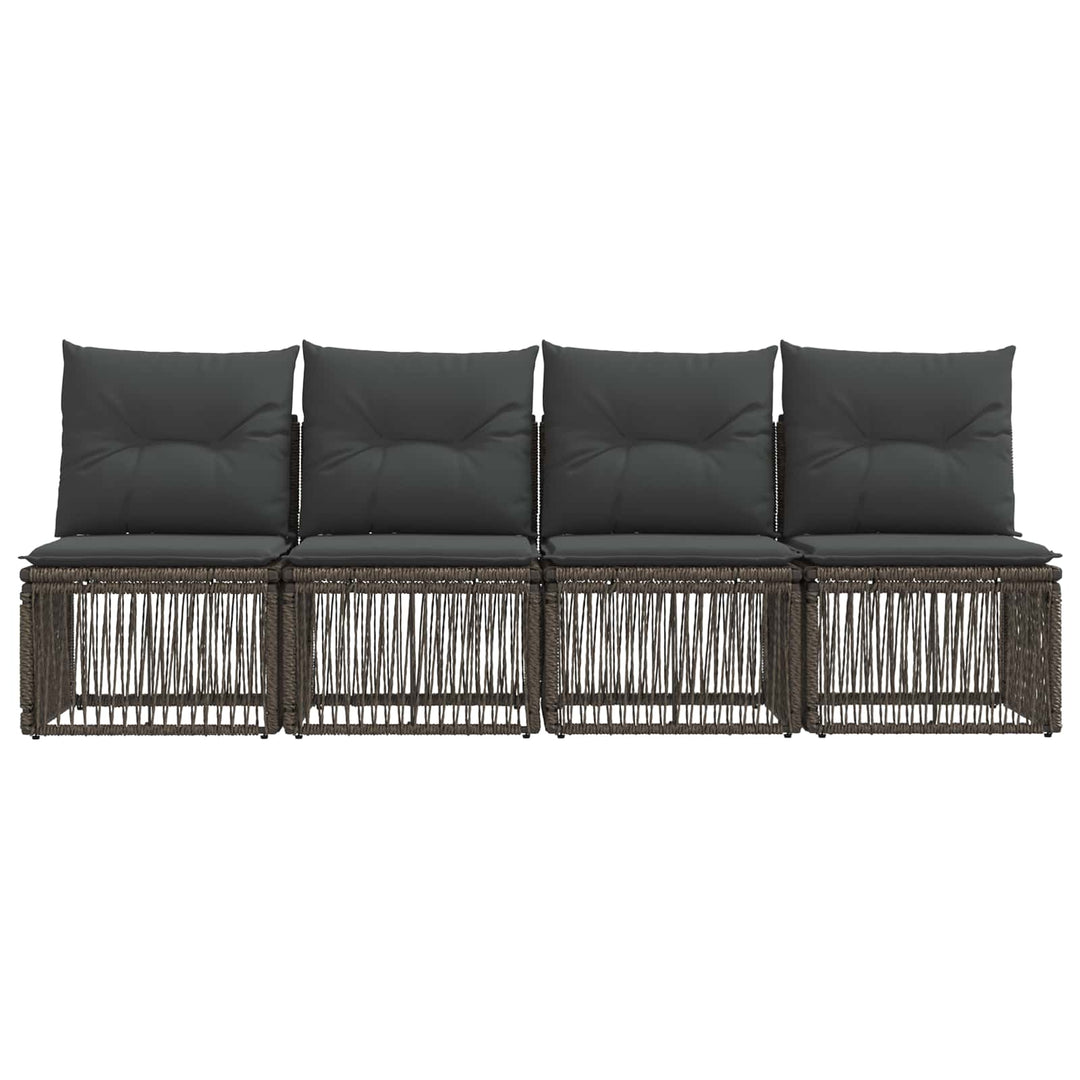 4-sæders sofa 4 pcs 4-Antal sæder Grå polyrattan
