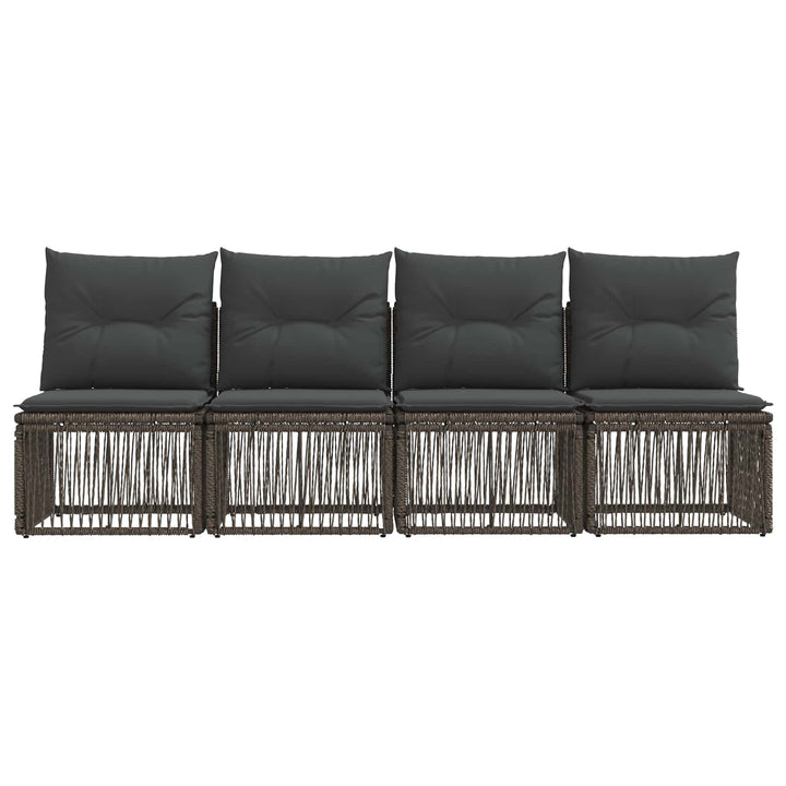 4-sæders sofa 4 pcs 4-Antal sæder Grå polyrattan