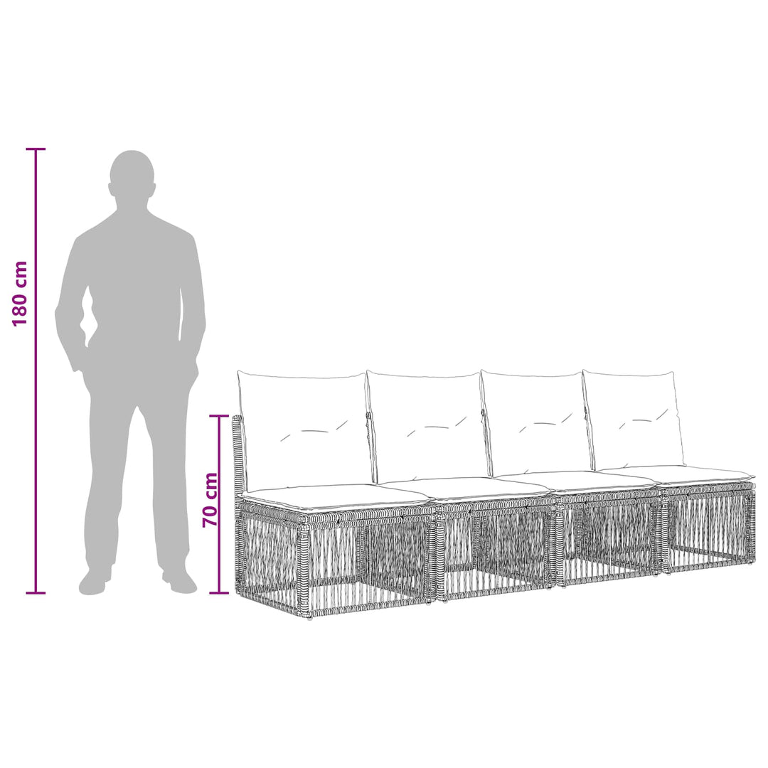 4-sæders sofa 4 pcs 4-Antal sæder Grå polyrattan