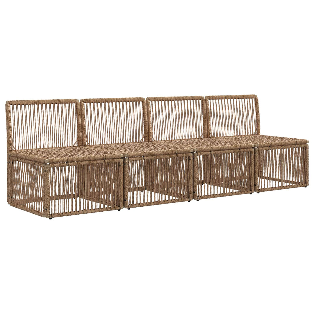 4-sæders sofa 4 pcs 4-Antal sæder Beige polyrattan