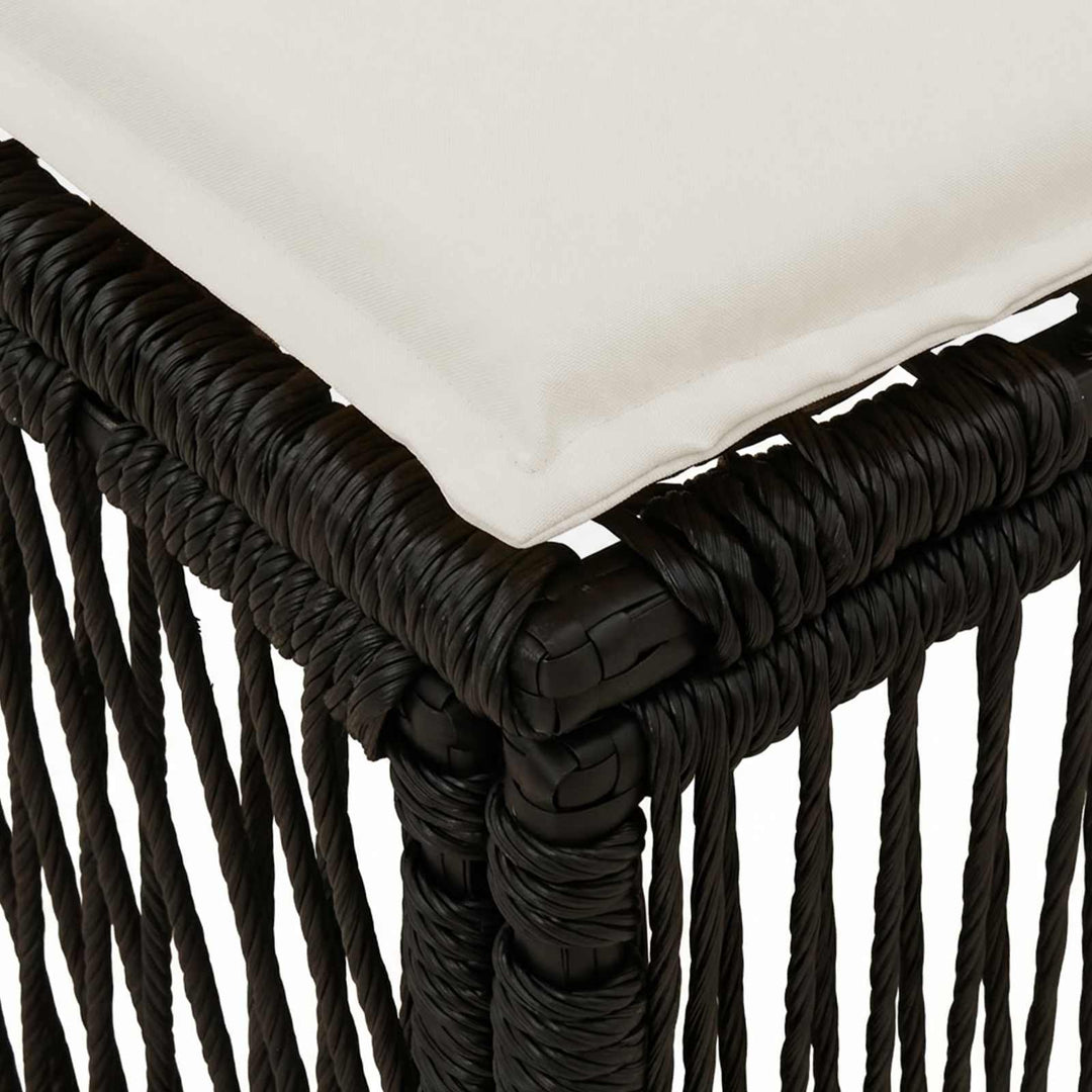 Fodskammel Sort polyrattan