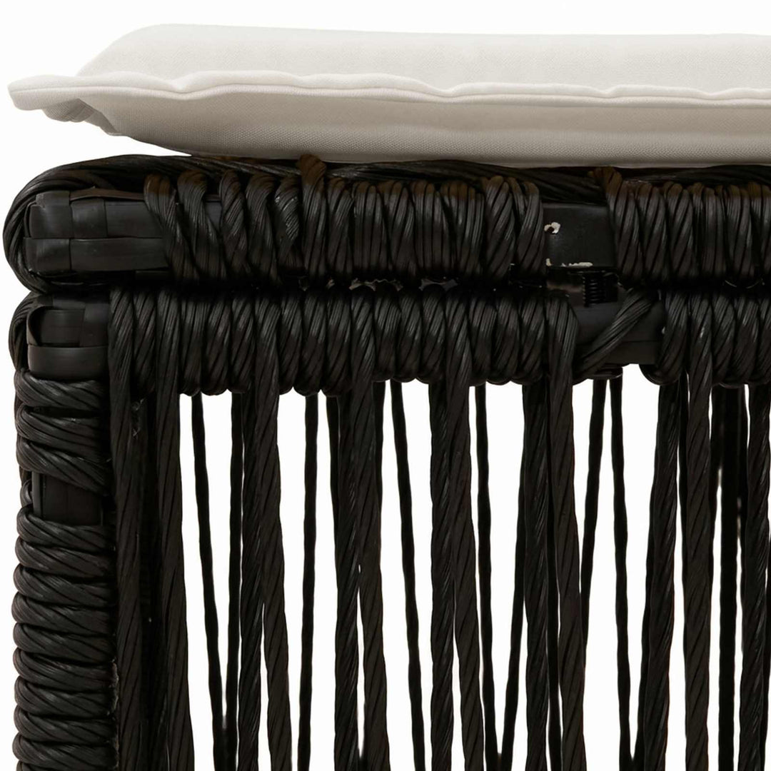 Fodskammel Sort polyrattan
