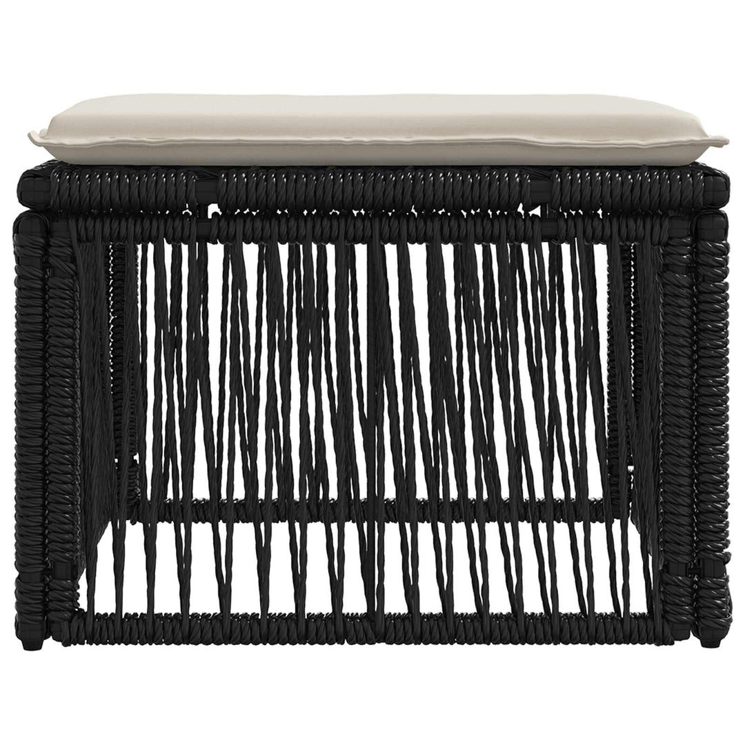 Fodskammel Sort polyrattan