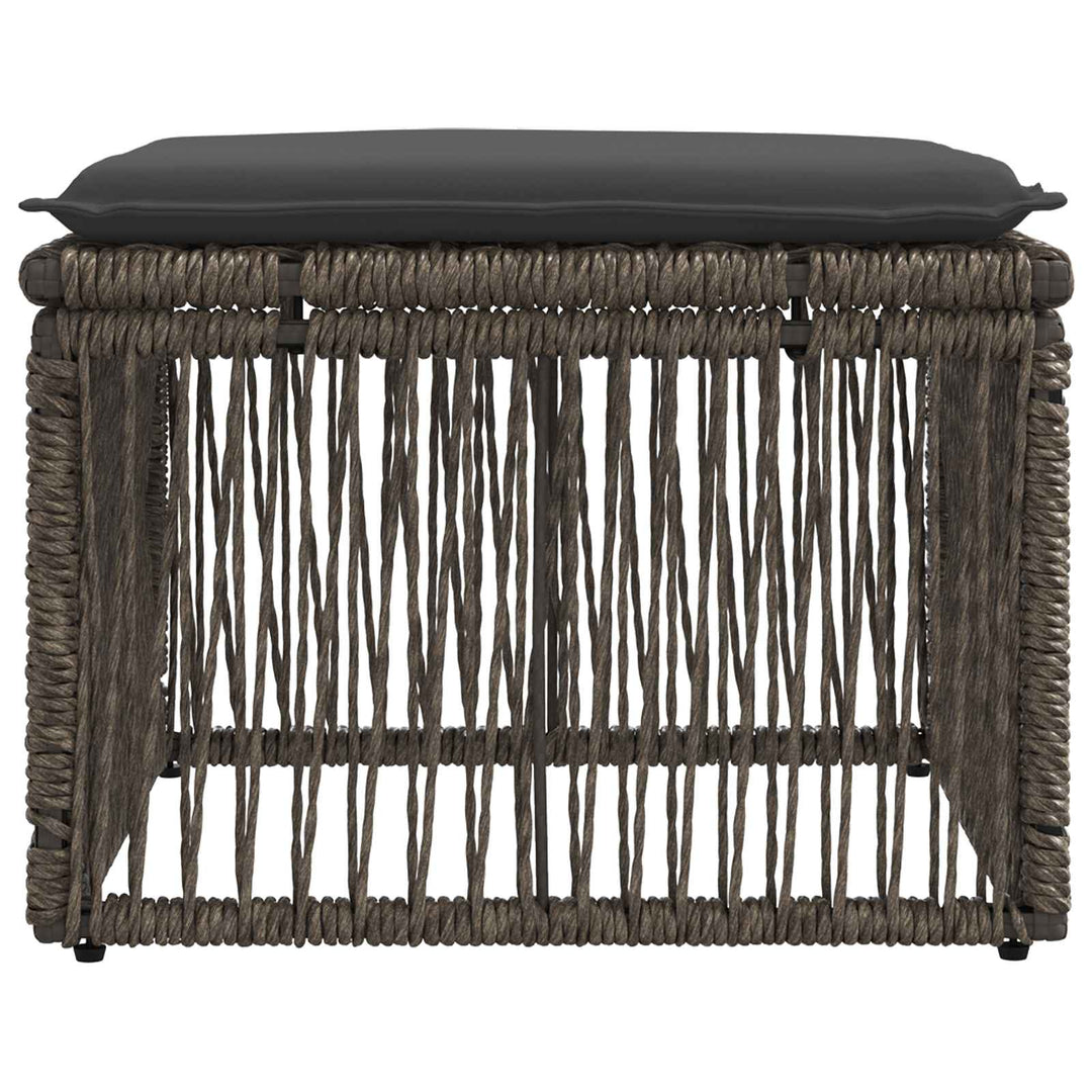 Fodskammel Grå polyrattan