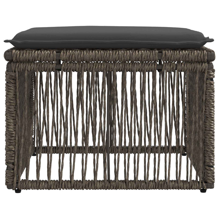Fodskammel Grå polyrattan