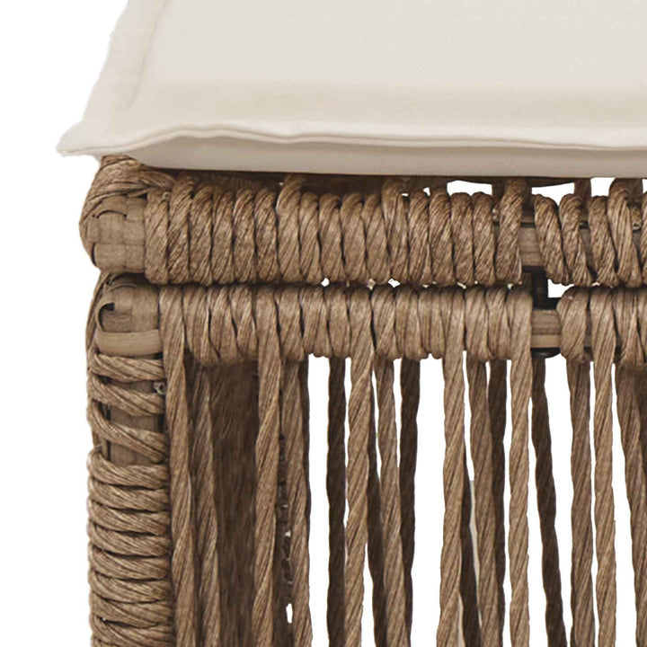 Fodskammel Beige polyrattan