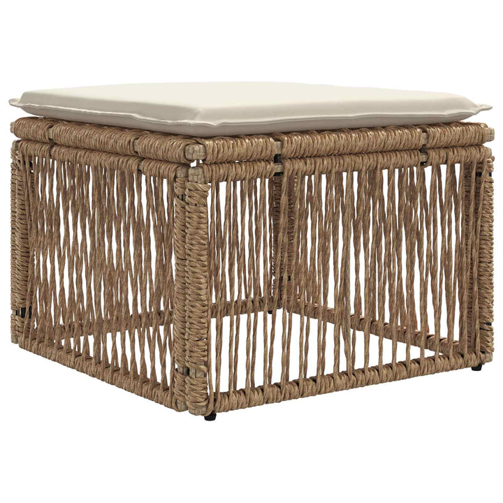 Fodskammel Beige polyrattan