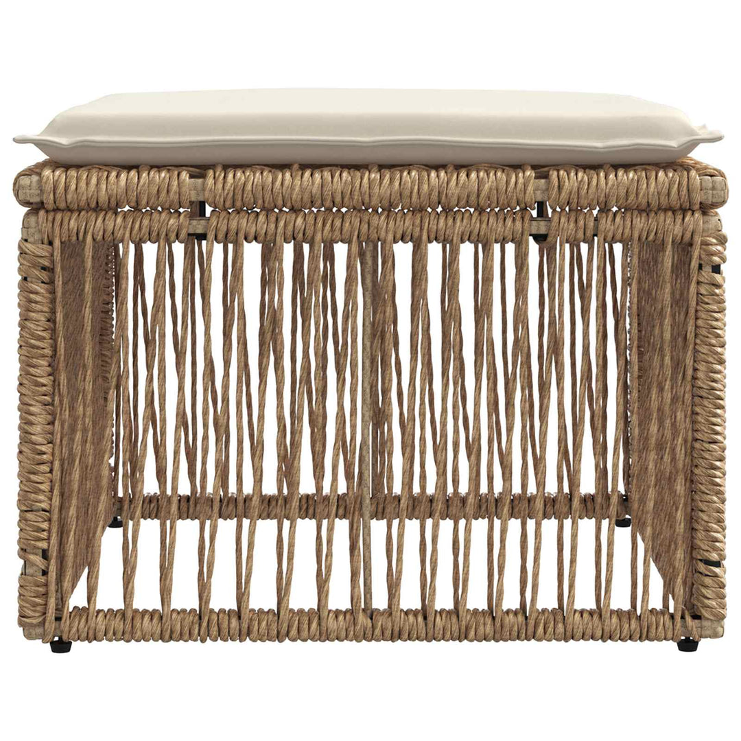 Fodskammel Beige polyrattan
