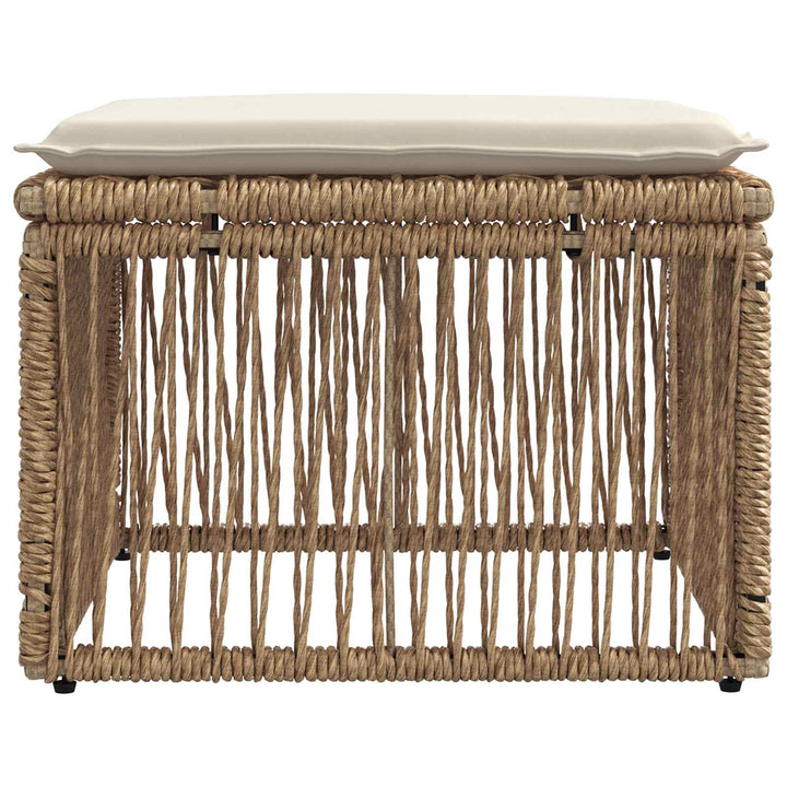 Fodskammel Beige polyrattan