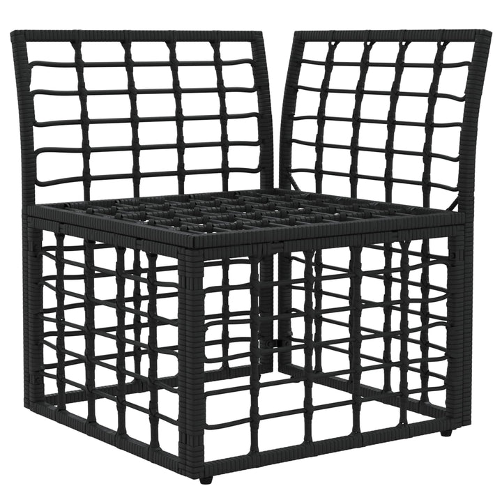 Modulært udendørs hjørnesofaelement Sort polyrattan