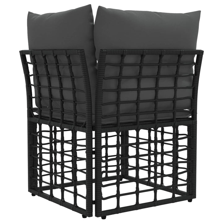 Modulært udendørs hjørnesofaelement Sort polyrattan