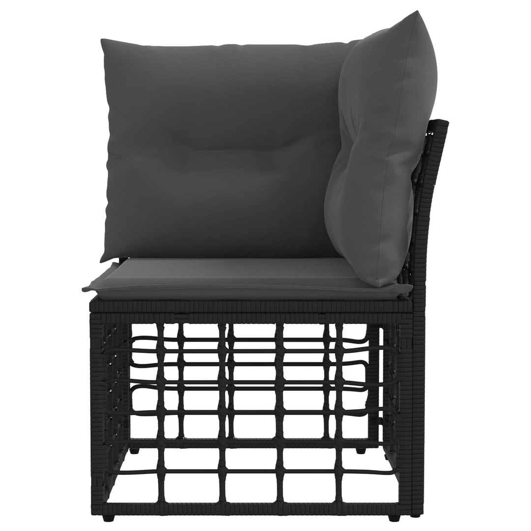 Modulært udendørs hjørnesofaelement Sort polyrattan