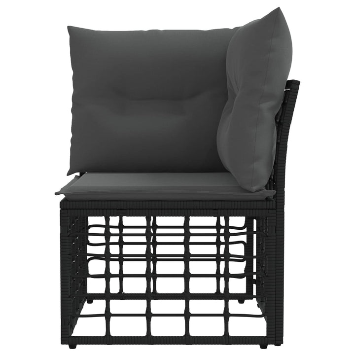 Modulært udendørs hjørnesofaelement Sort polyrattan