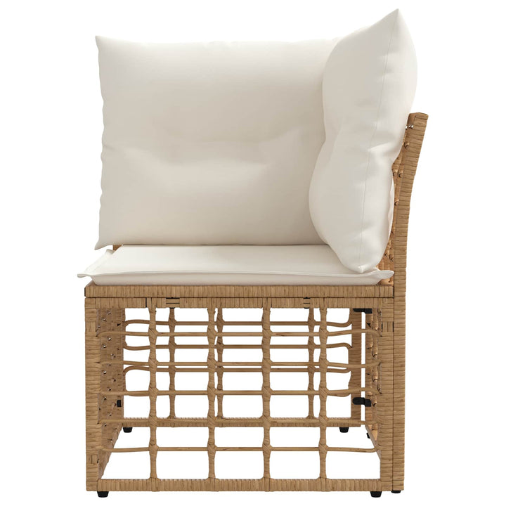 Modulært udendørs hjørnesofaelement Naturfarvet polyrattan
