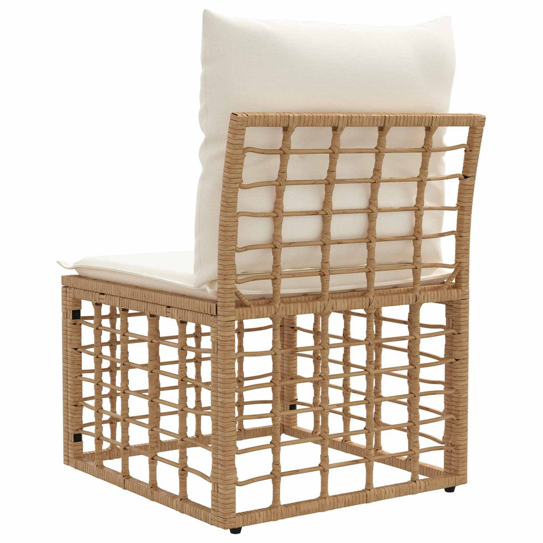 Modulært udendørs sofa uden arme Naturfarvet polyrattan