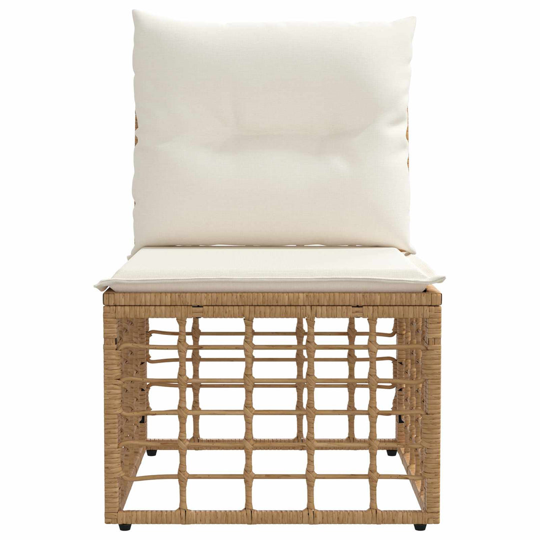 Modulært udendørs sofa uden arme Naturfarvet polyrattan