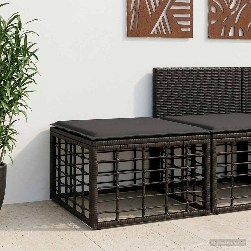 Havepuf Sort polyrattan