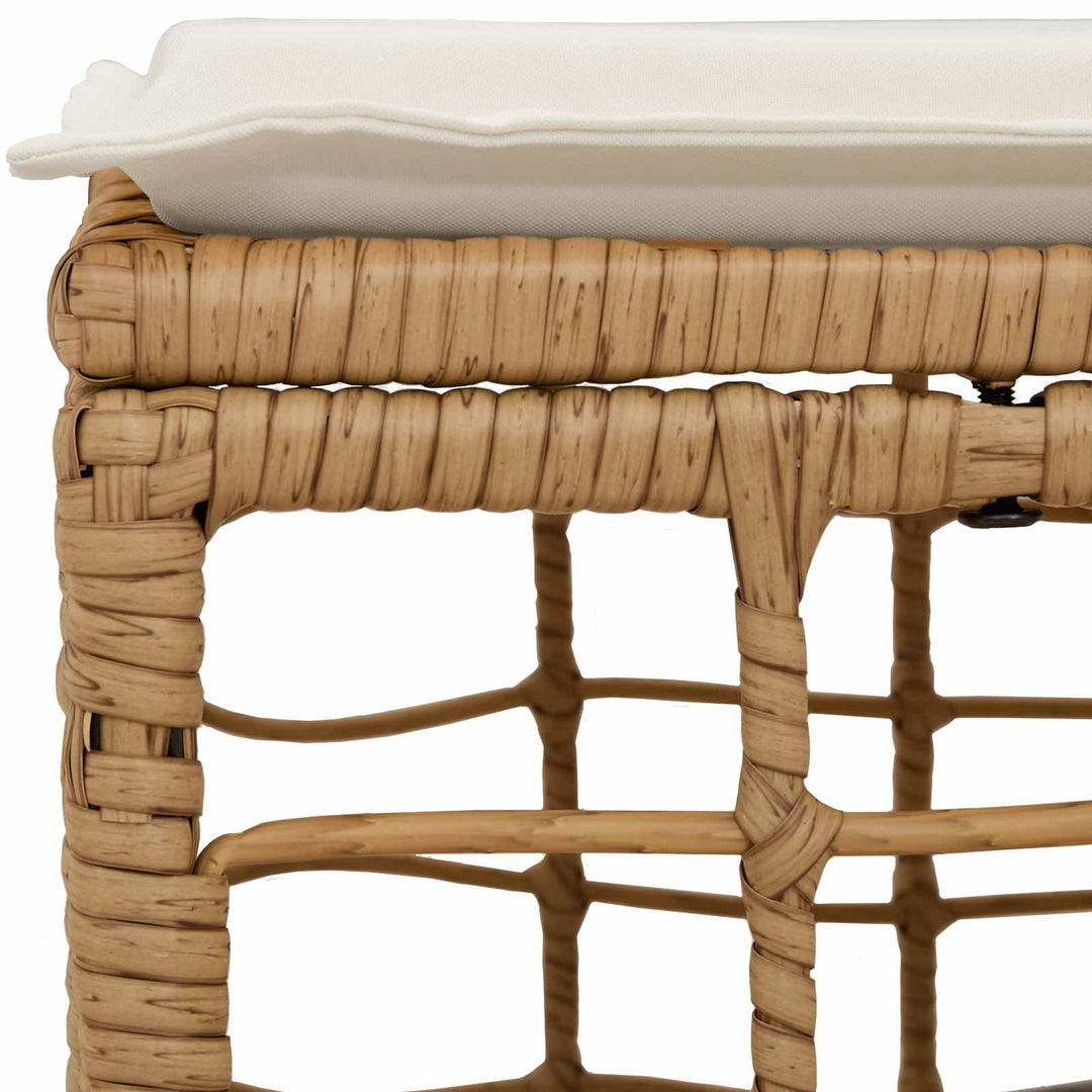 Havepuf Naturfarvet polyrattan