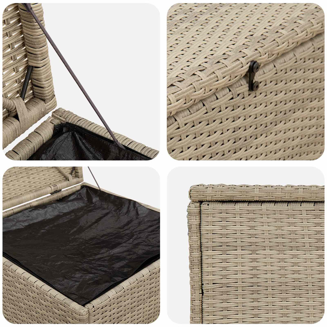 Pude kasse Lysegrå 55 x 55 x 69 cm polyrattan