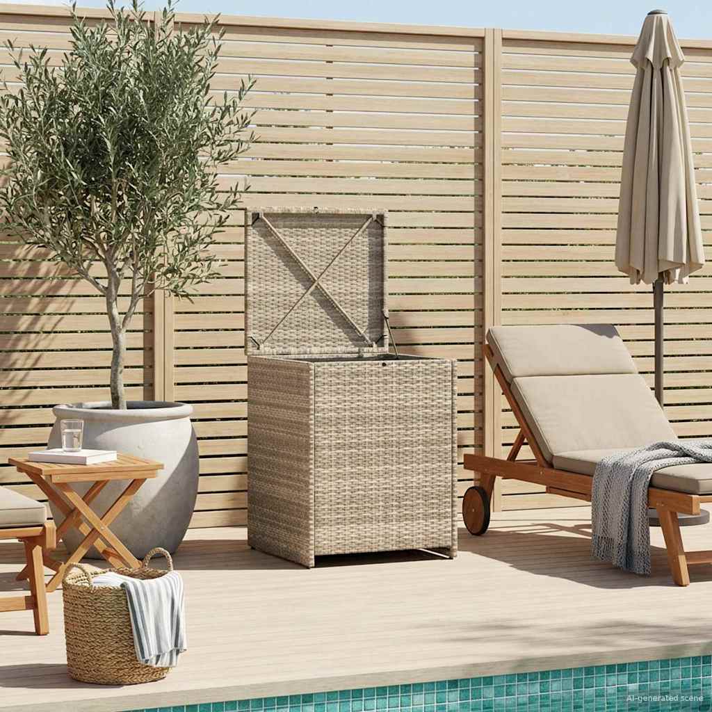 Pude kasse Lysegrå 55 x 55 x 69 cm polyrattan