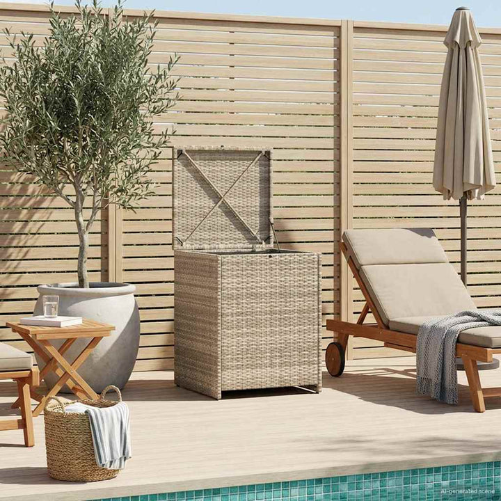 Pude kasse Lysegrå 55 x 55 x 69 cm polyrattan