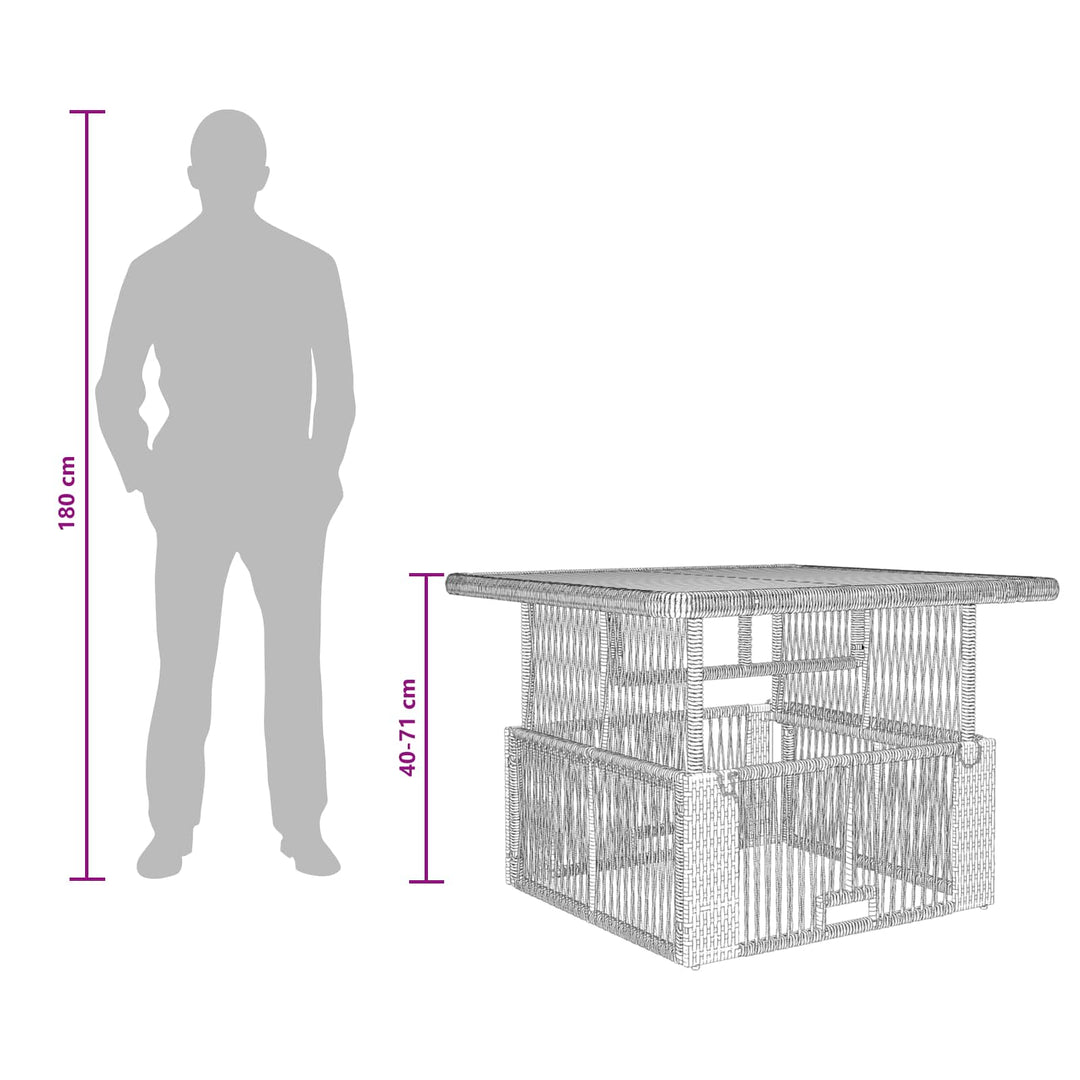 Have Spisebordssæt 3 stk. Grå og Mørkegrå polyrattan