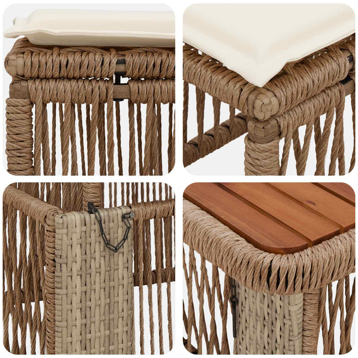 Have Spisebordssæt 3 stk. Beige og creme polyrattan