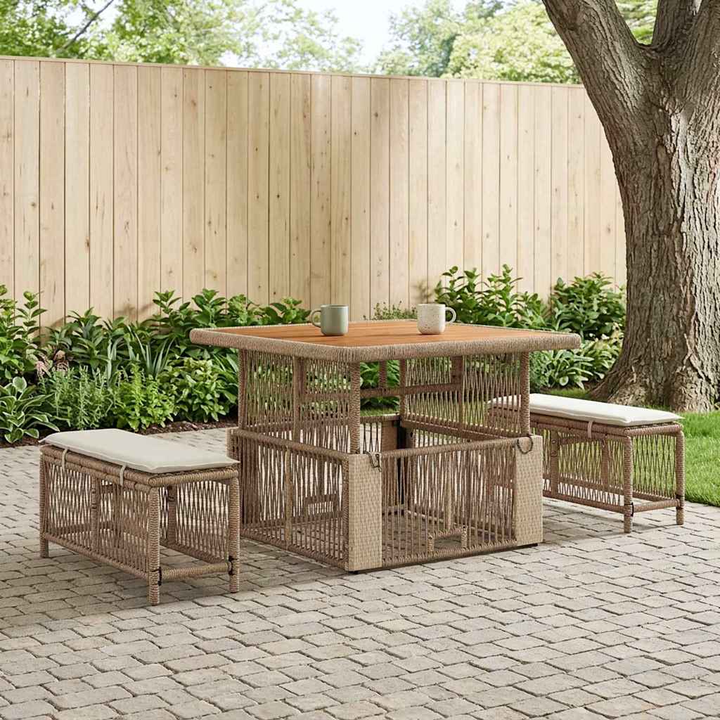 Have Spisebordssæt 3 stk. Beige og creme polyrattan