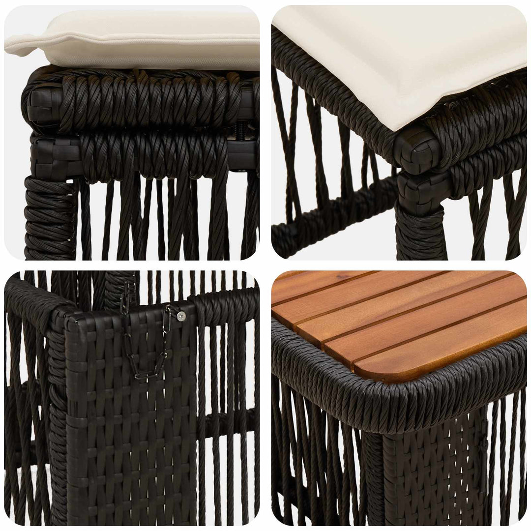 Have Spisebordssæt 3 stk. Beige og creme polyrattan