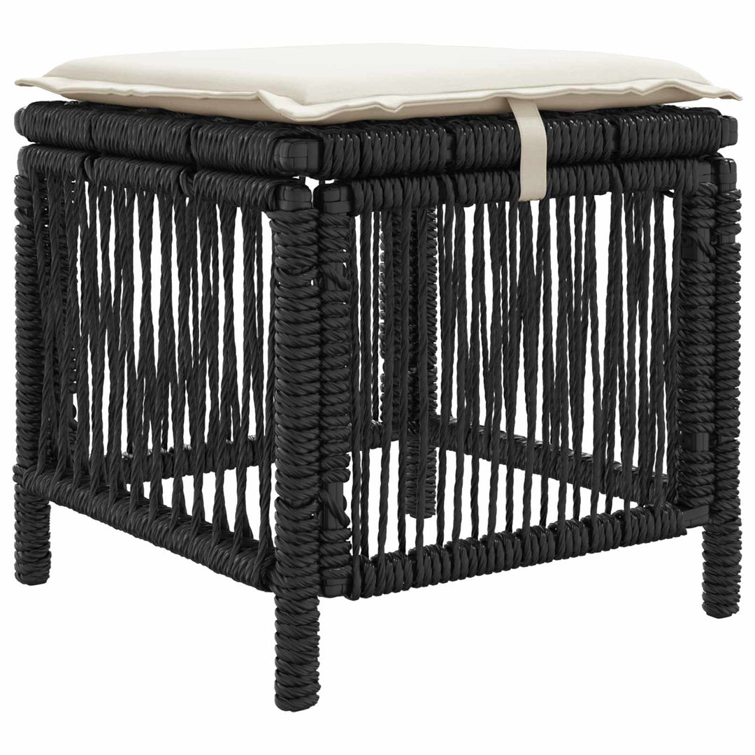 Have Spisebordssæt 4 stk. Sort og Cream polyrattan