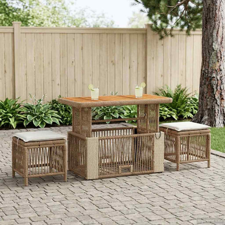 Have Spisebordssæt 4 stk. Beige og creme polyrattan