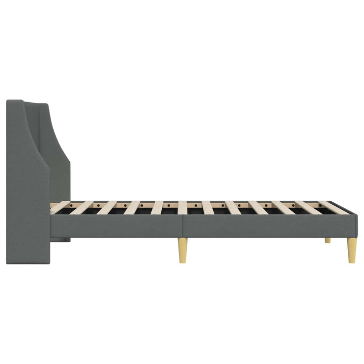 Sengestel med hovedgærde Mørkegrå 90 x 190 cm Stof